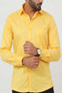 Veshbhoshaa Bluebird Men'S Yellow Cotton Lycra Formal Shirt